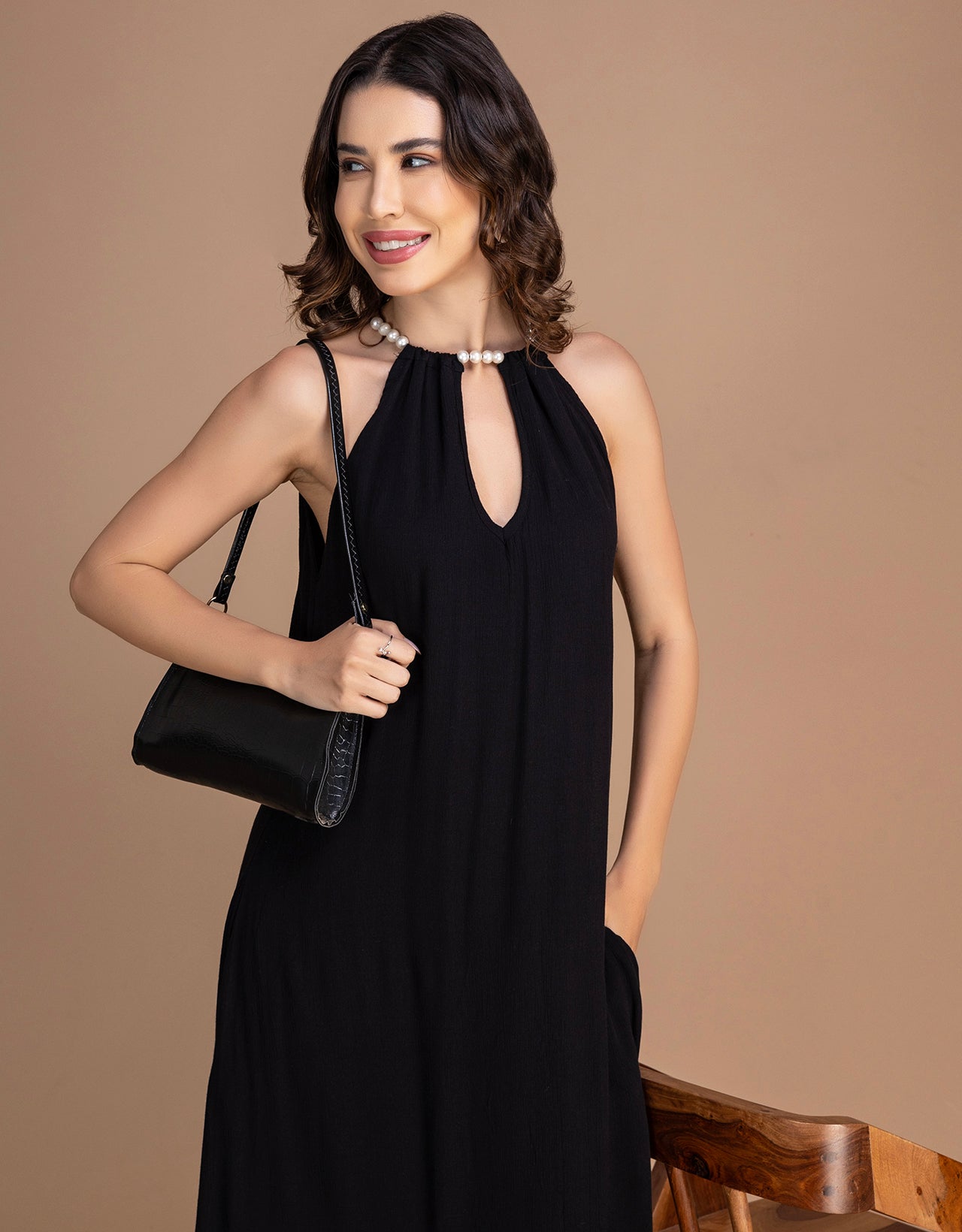 Moomaya Sleeveless Casual Chic Wear Maxi Dress For Women