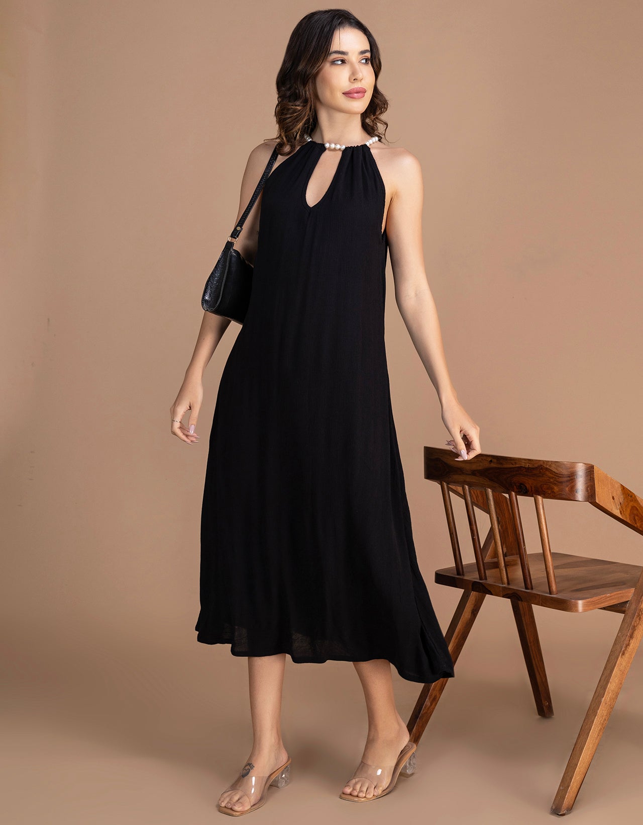 Moomaya Sleeveless Casual Chic Wear Maxi Dress For Women