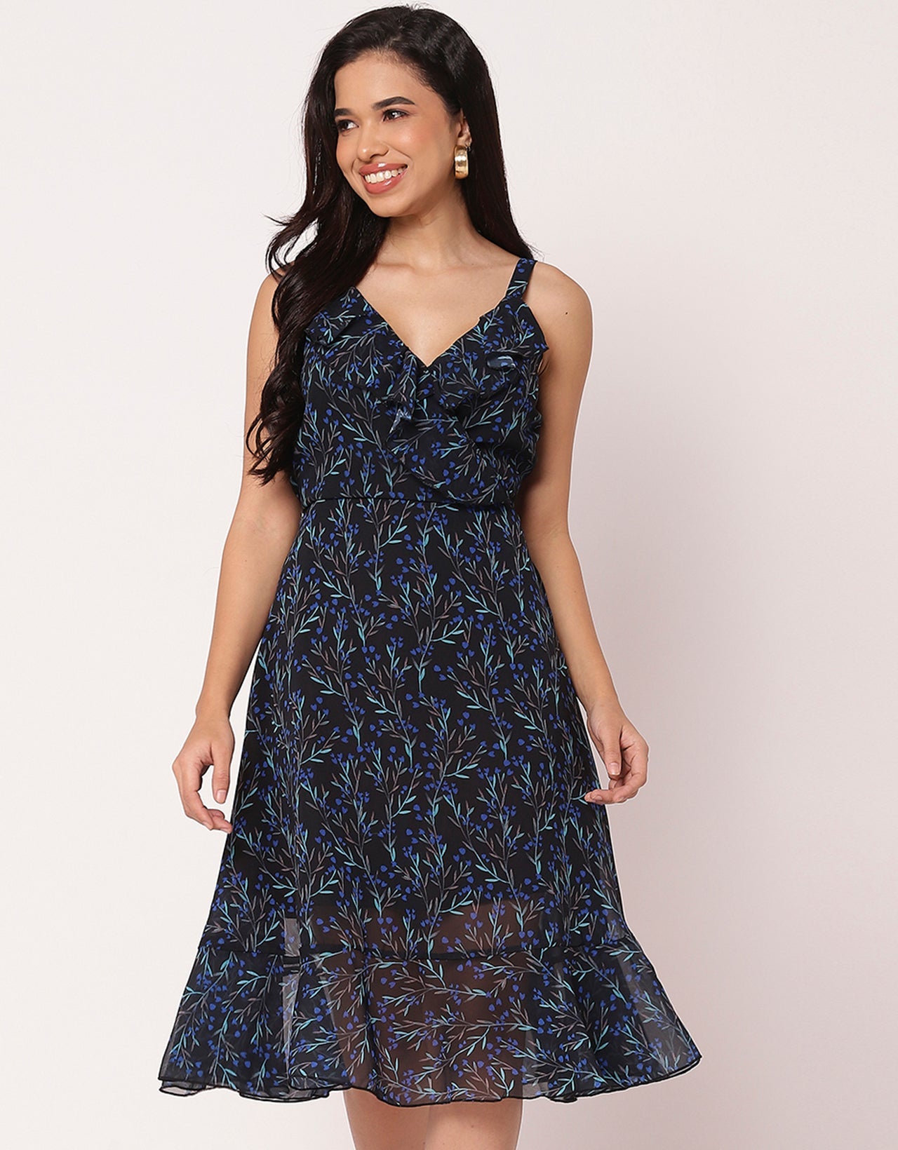 Women's Dress V Neck Sleeveless Printed Dress