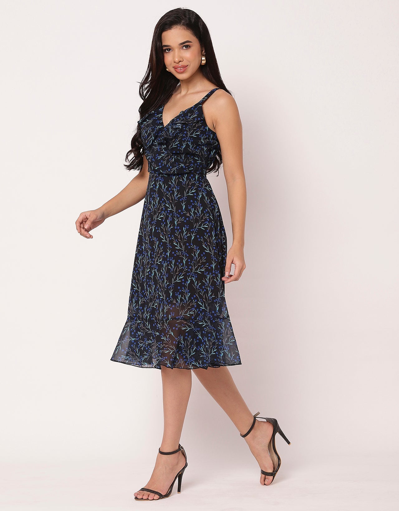 Women's Dress V Neck Sleeveless Printed Dress