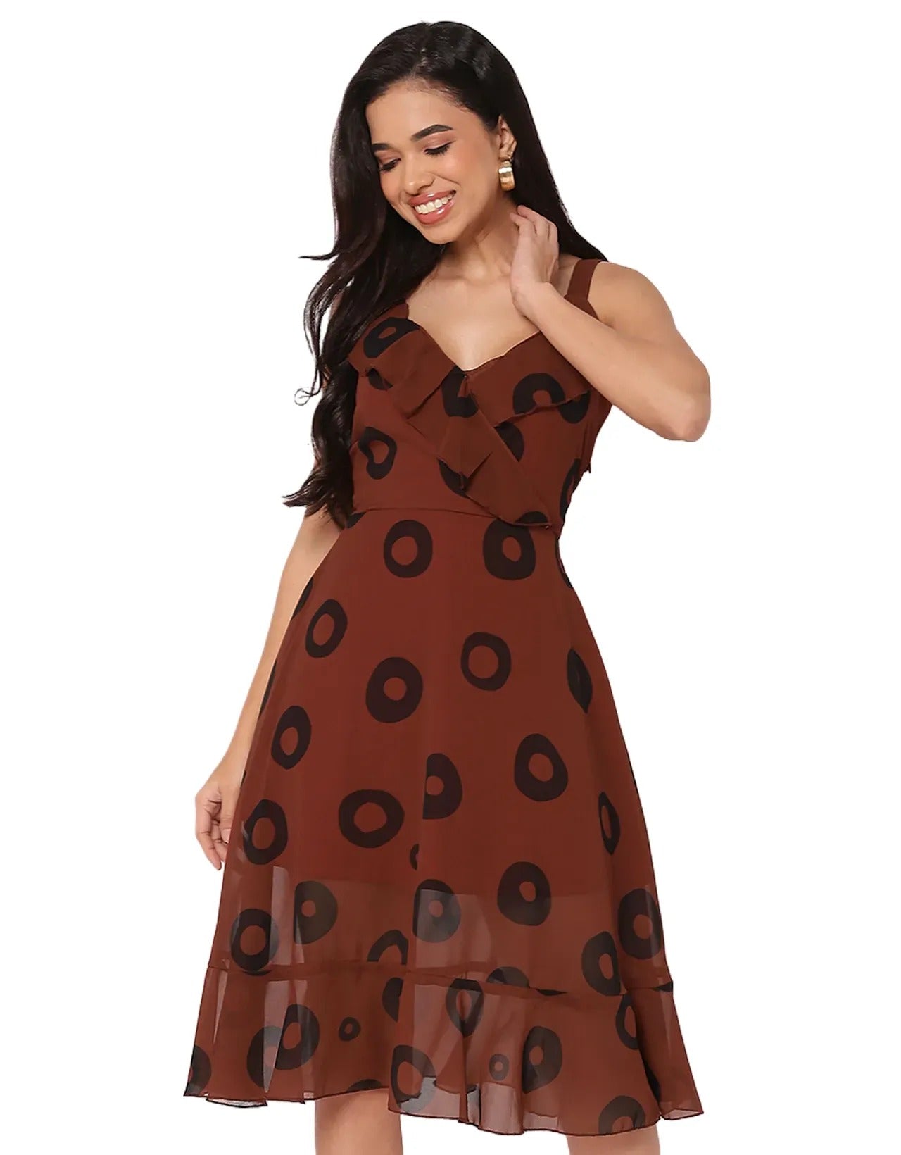 Women's Dress V Neck Sleeveless Printed Dress