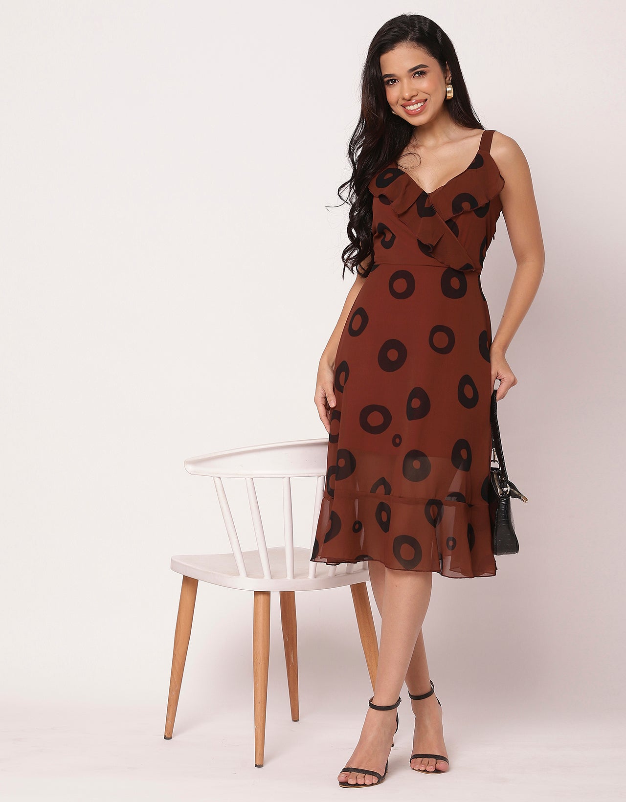 Women's Dress V Neck Sleeveless Printed Dress