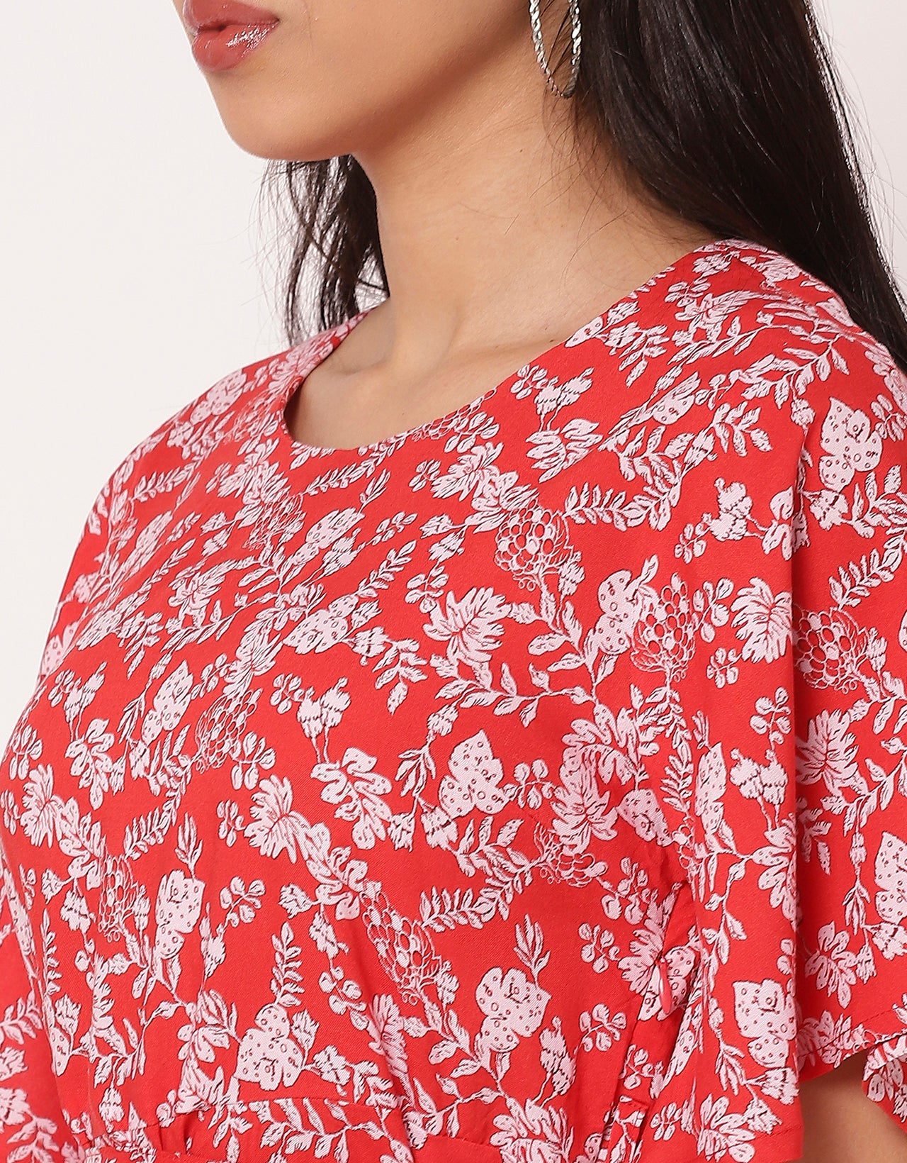 Printed Flutter Sleeves Casual Summer Dress