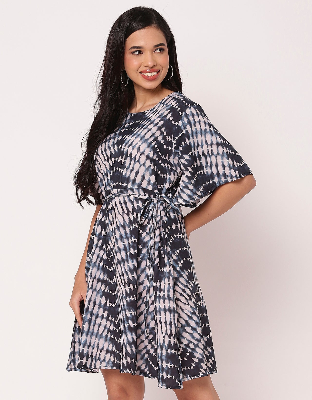 Printed Flutter Sleeves Casual Summer Dress