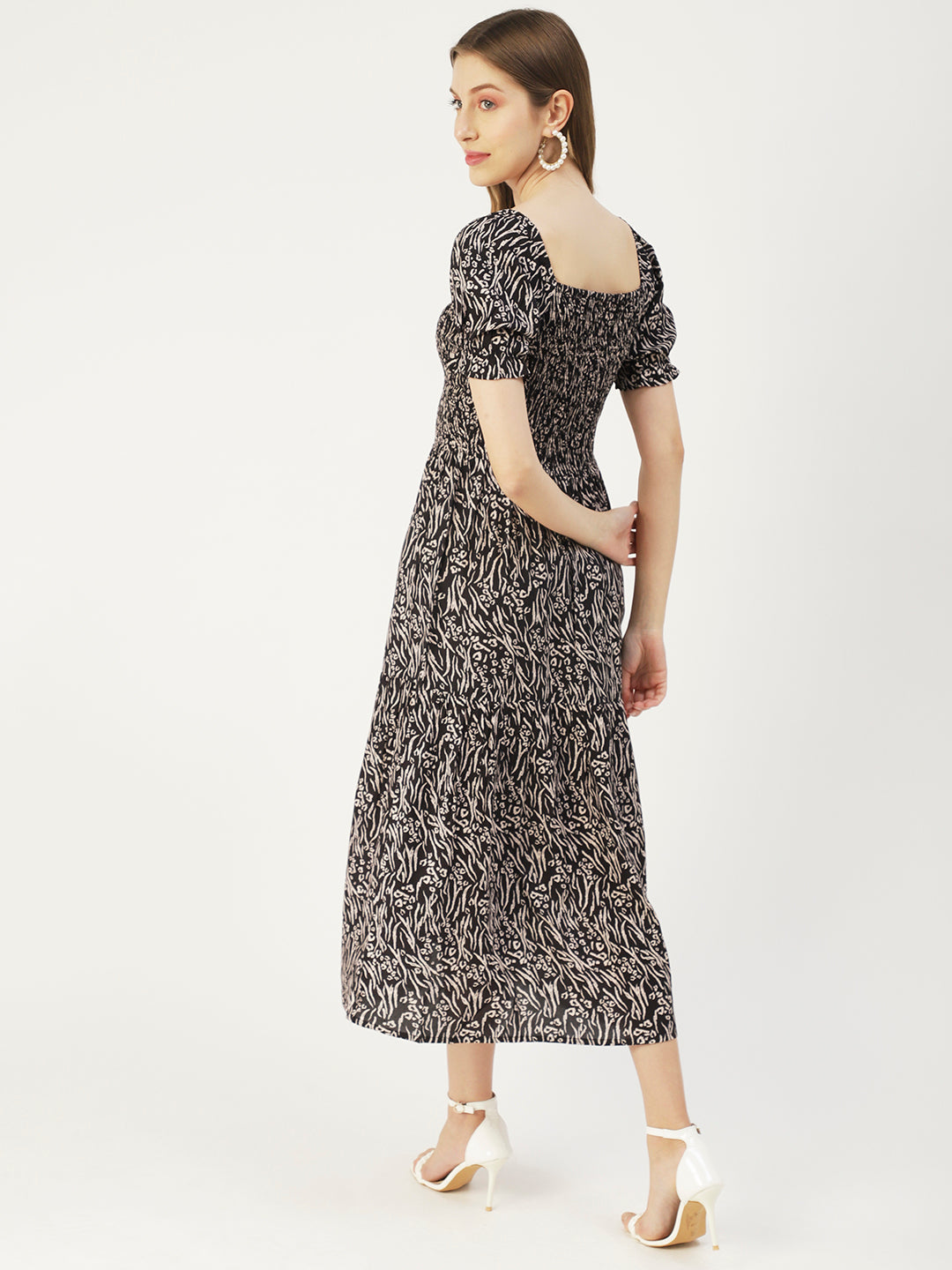 Viscose Rayon Square Neck Dress