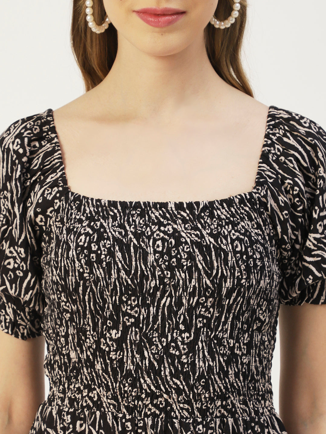 Viscose Rayon Square Neck Dress