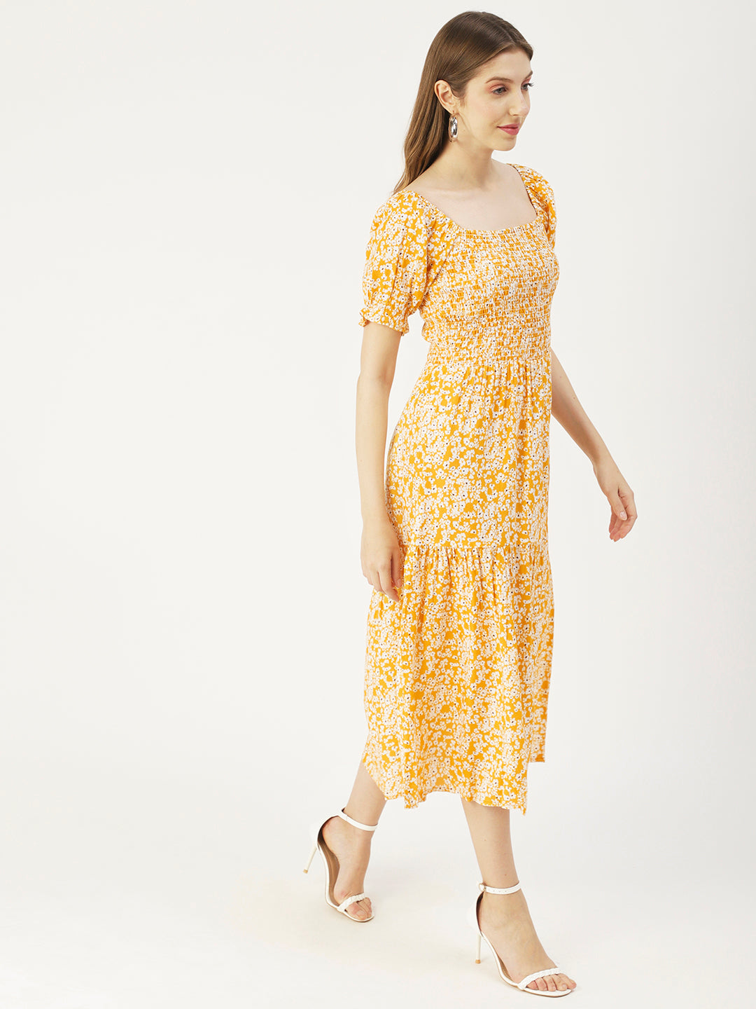 Viscose Rayon Square Neck Dress