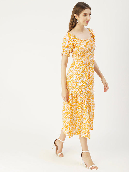 Viscose Rayon Square Neck Dress