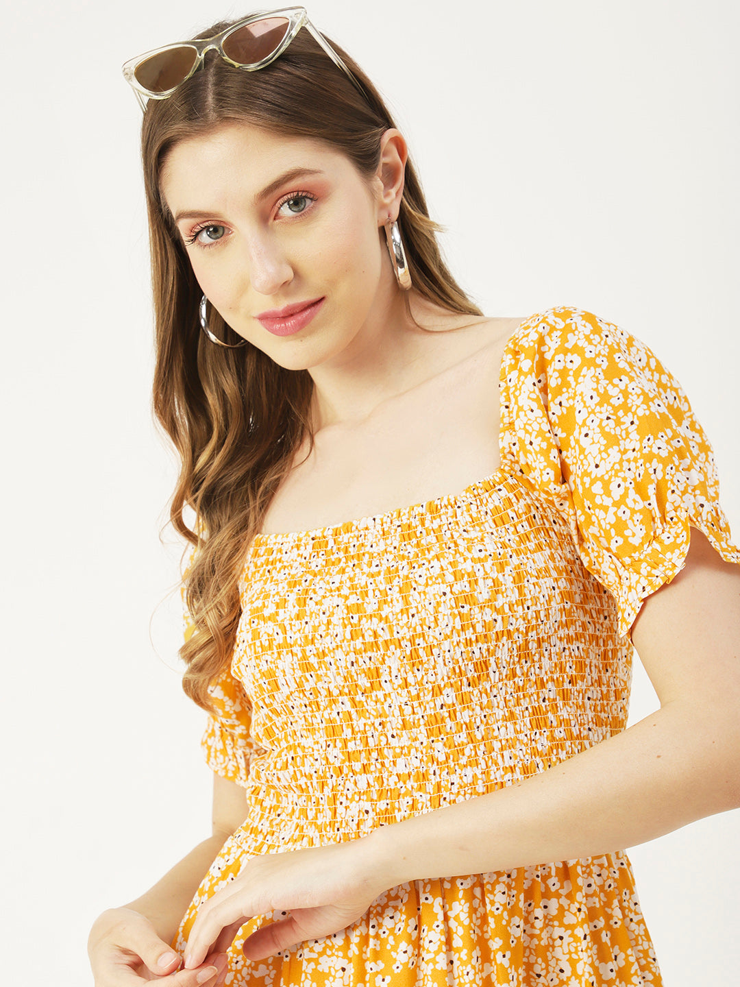 Viscose Rayon Square Neck Dress