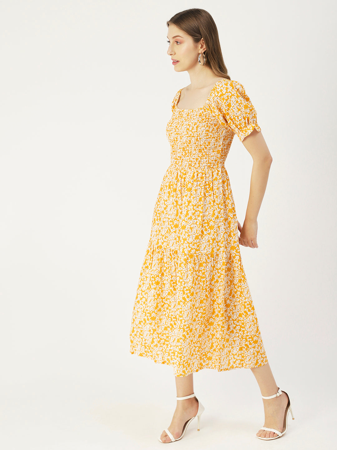 Viscose Rayon Square Neck Dress