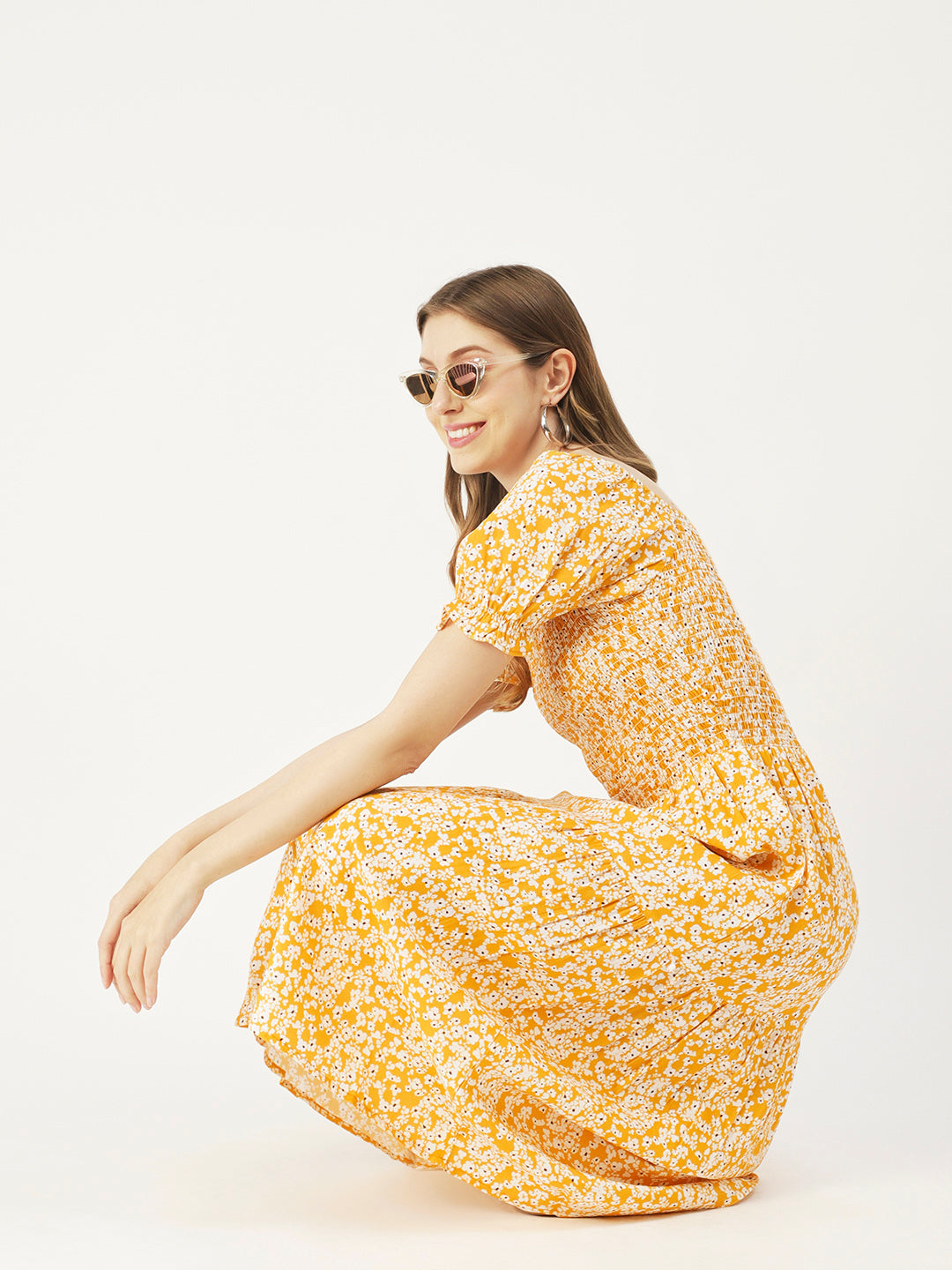 Viscose Rayon Square Neck Dress