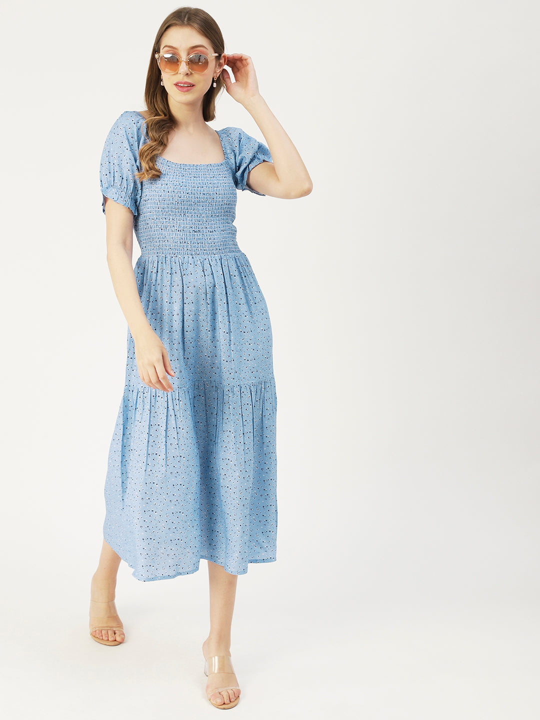 Viscose Rayon Square Neck Dress