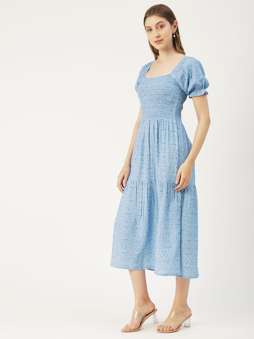 Viscose Rayon Square Neck Dress