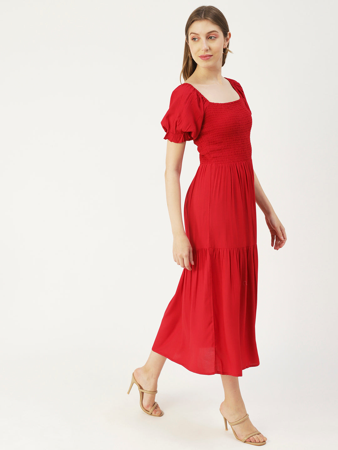 Viscose Rayon Square Neck Dress