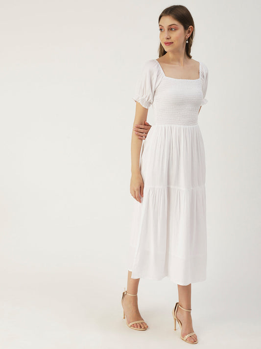 Viscose Rayon Square Neck Dress