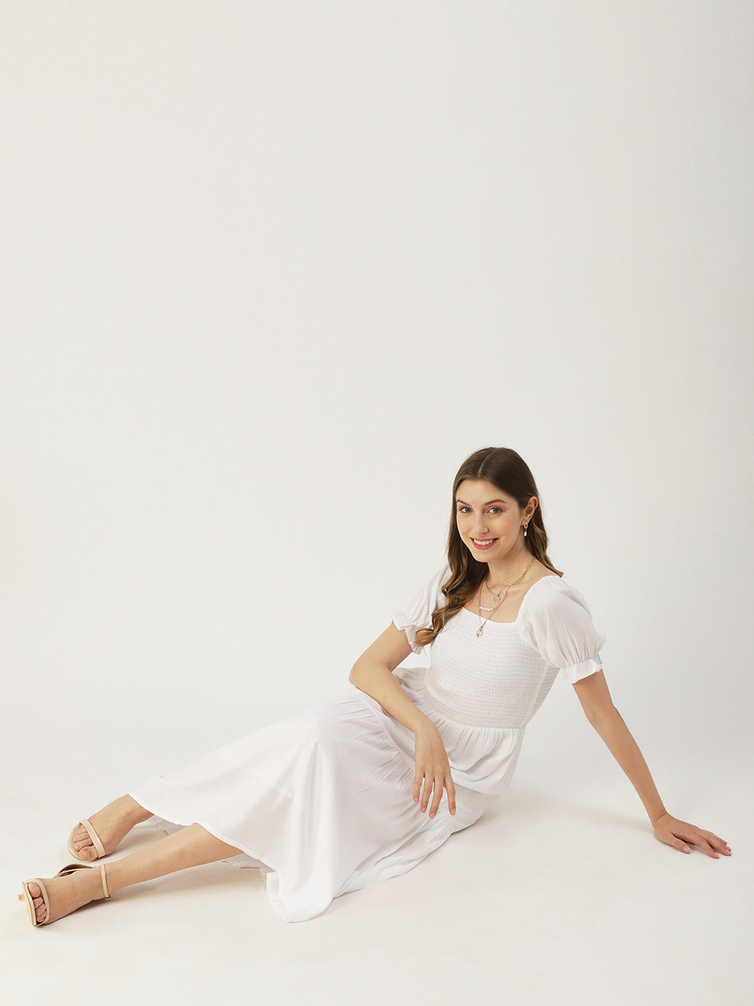 Viscose Rayon Square Neck Dress