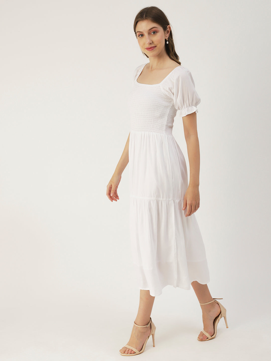 Viscose Rayon Square Neck Dress
