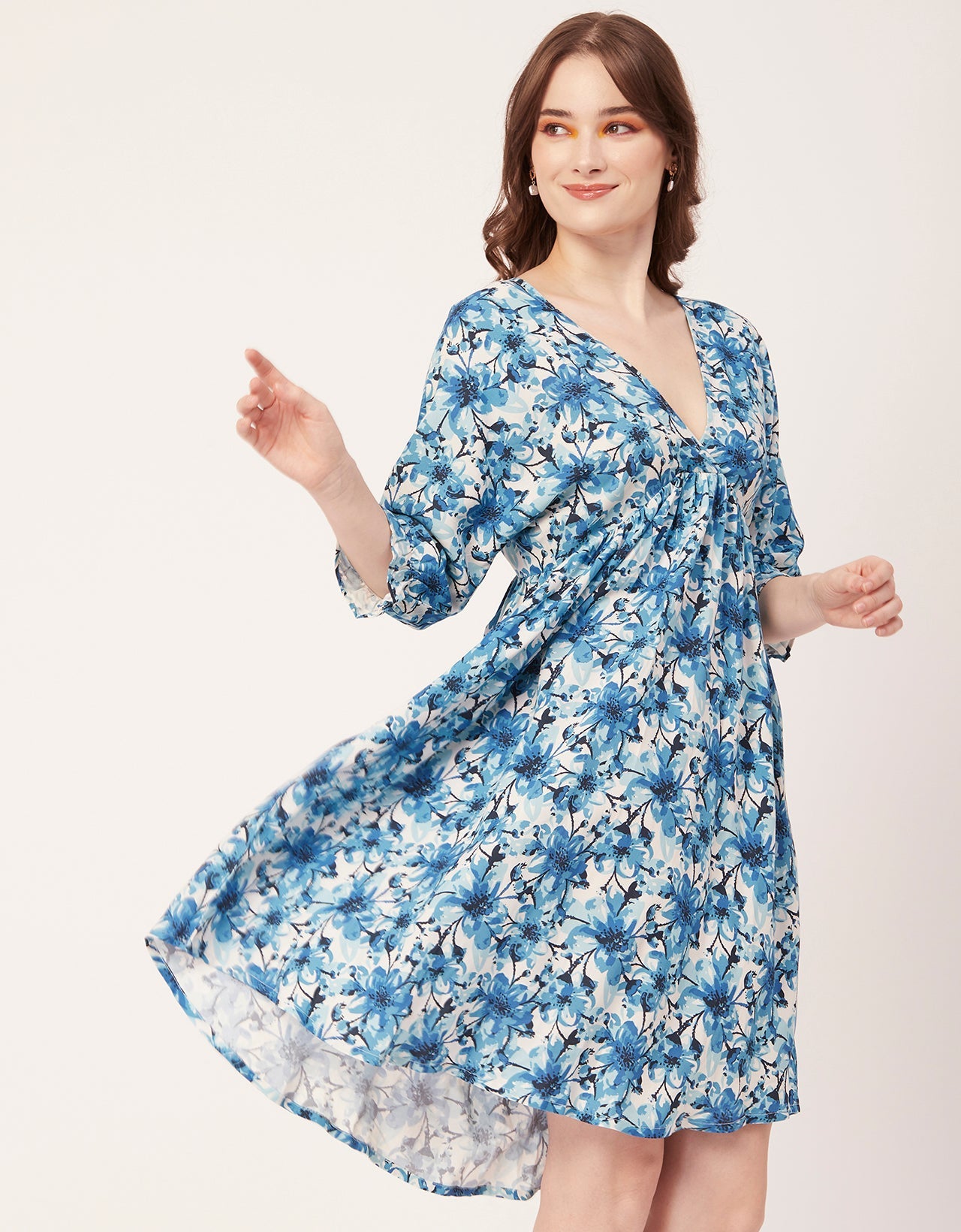 Quarter Sleeves Short Dress