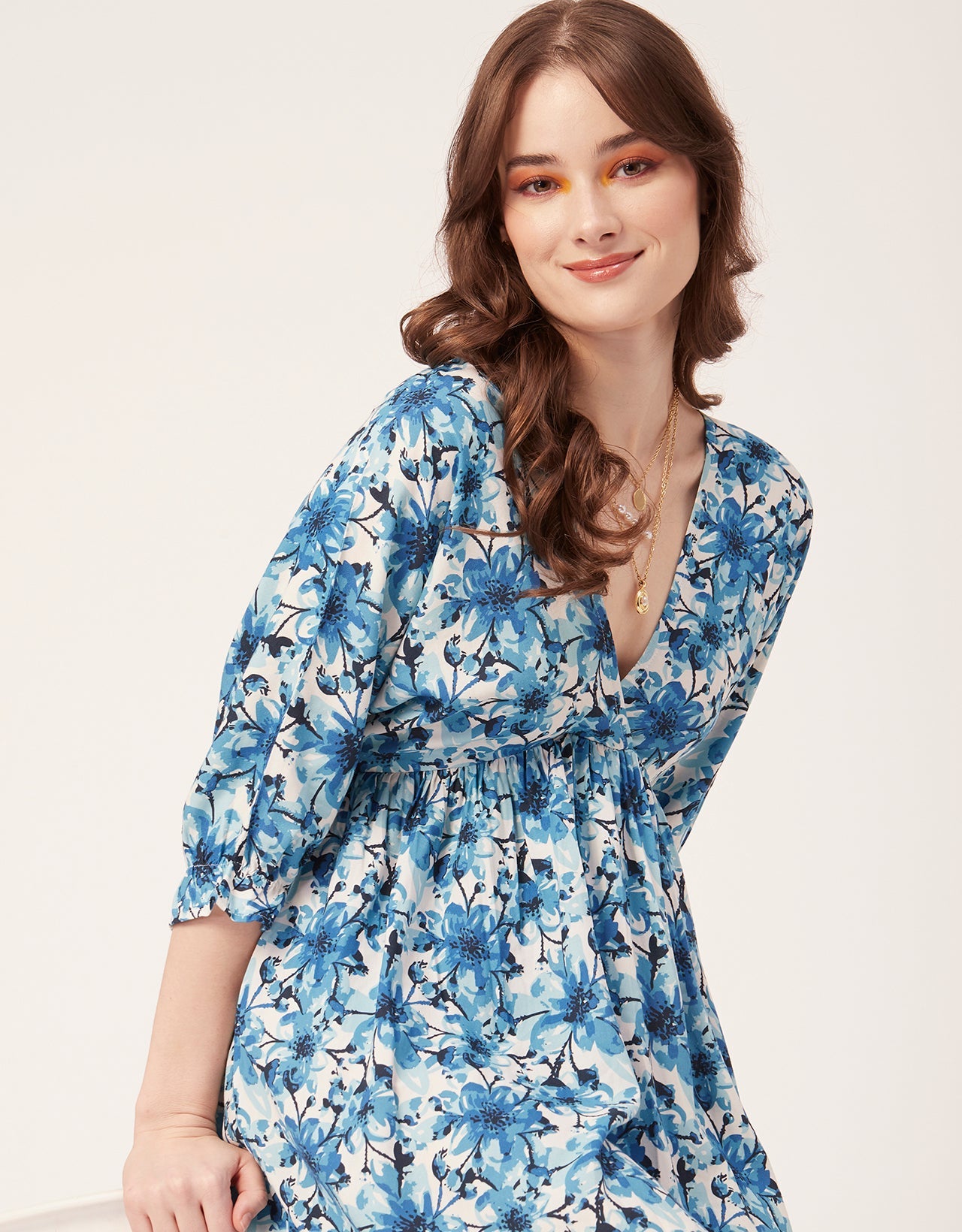 Quarter Sleeves Short Dress