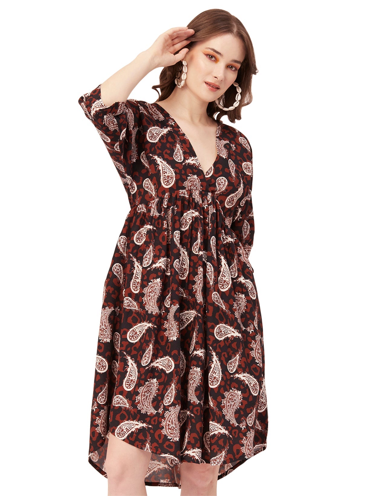Quarter Sleeves Short Dress