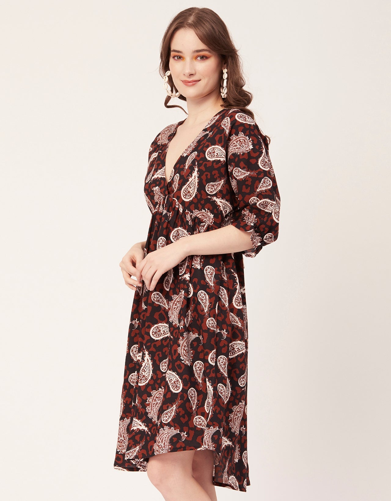 Quarter Sleeves Short Dress