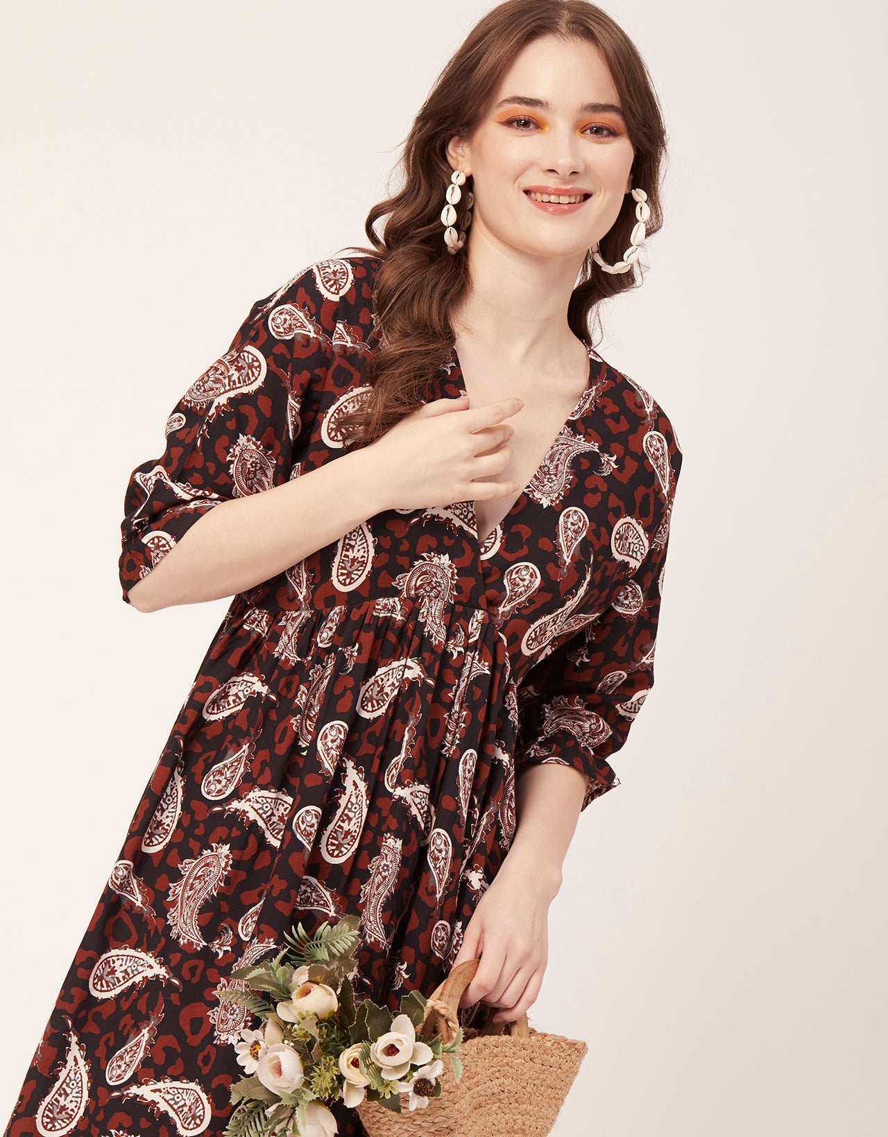 Quarter Sleeves Short Dress