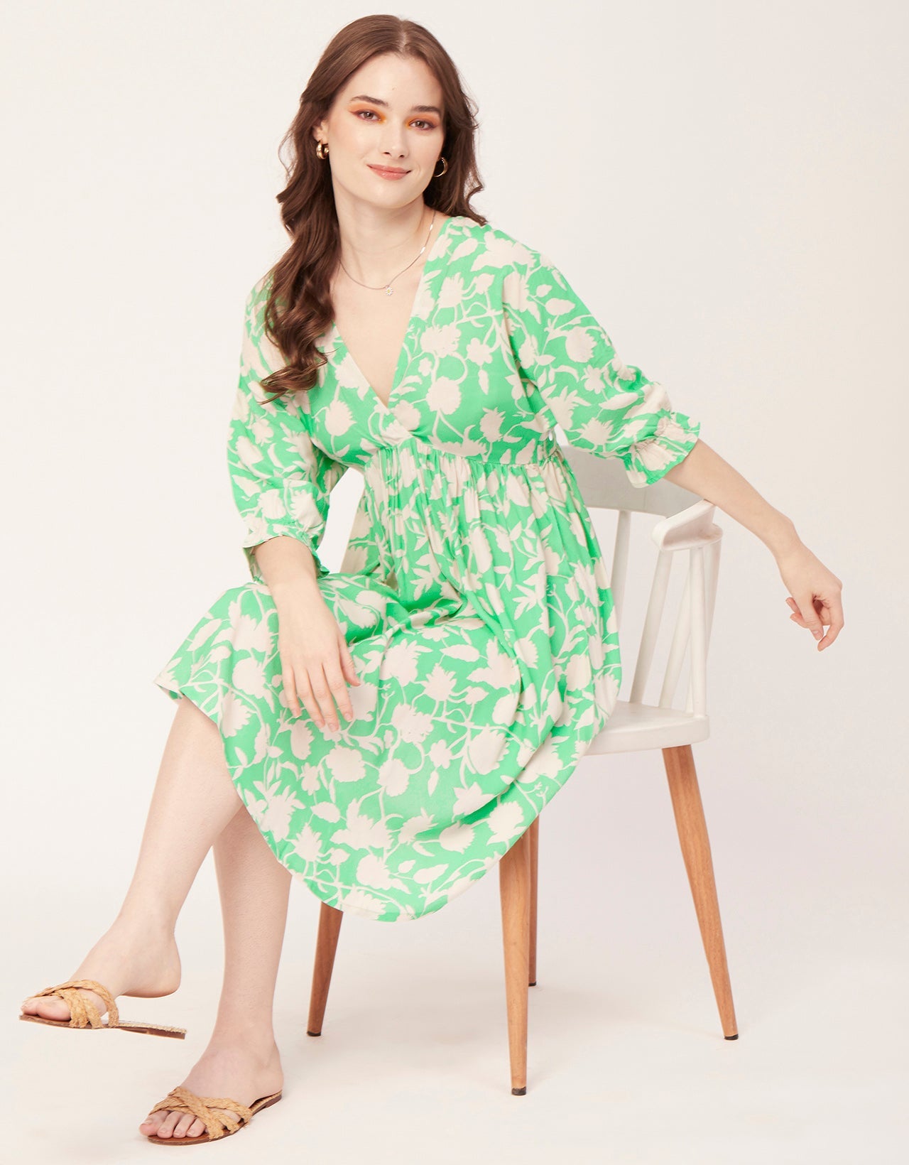 Quarter Sleeves Short Dress