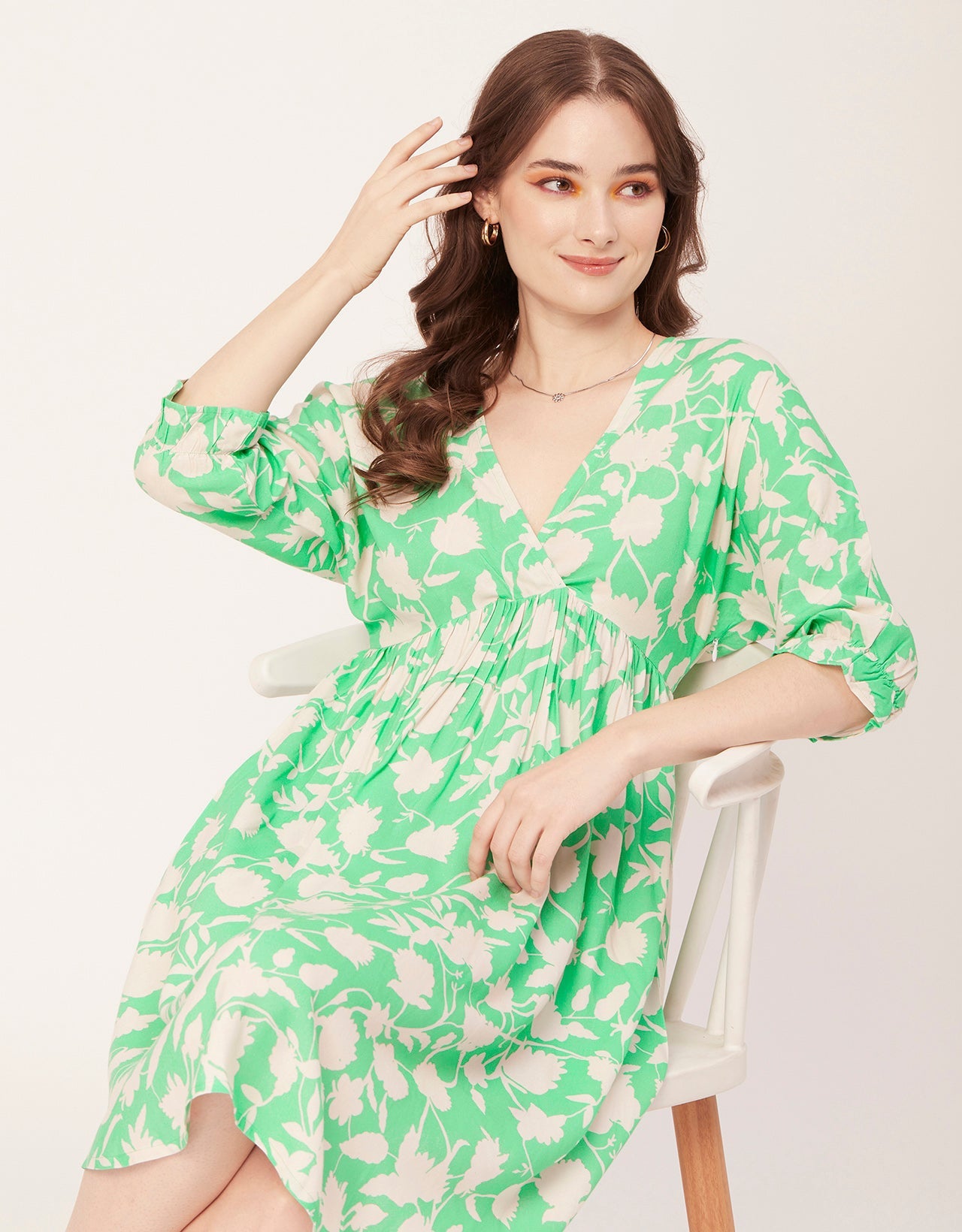 Quarter Sleeves Short Dress