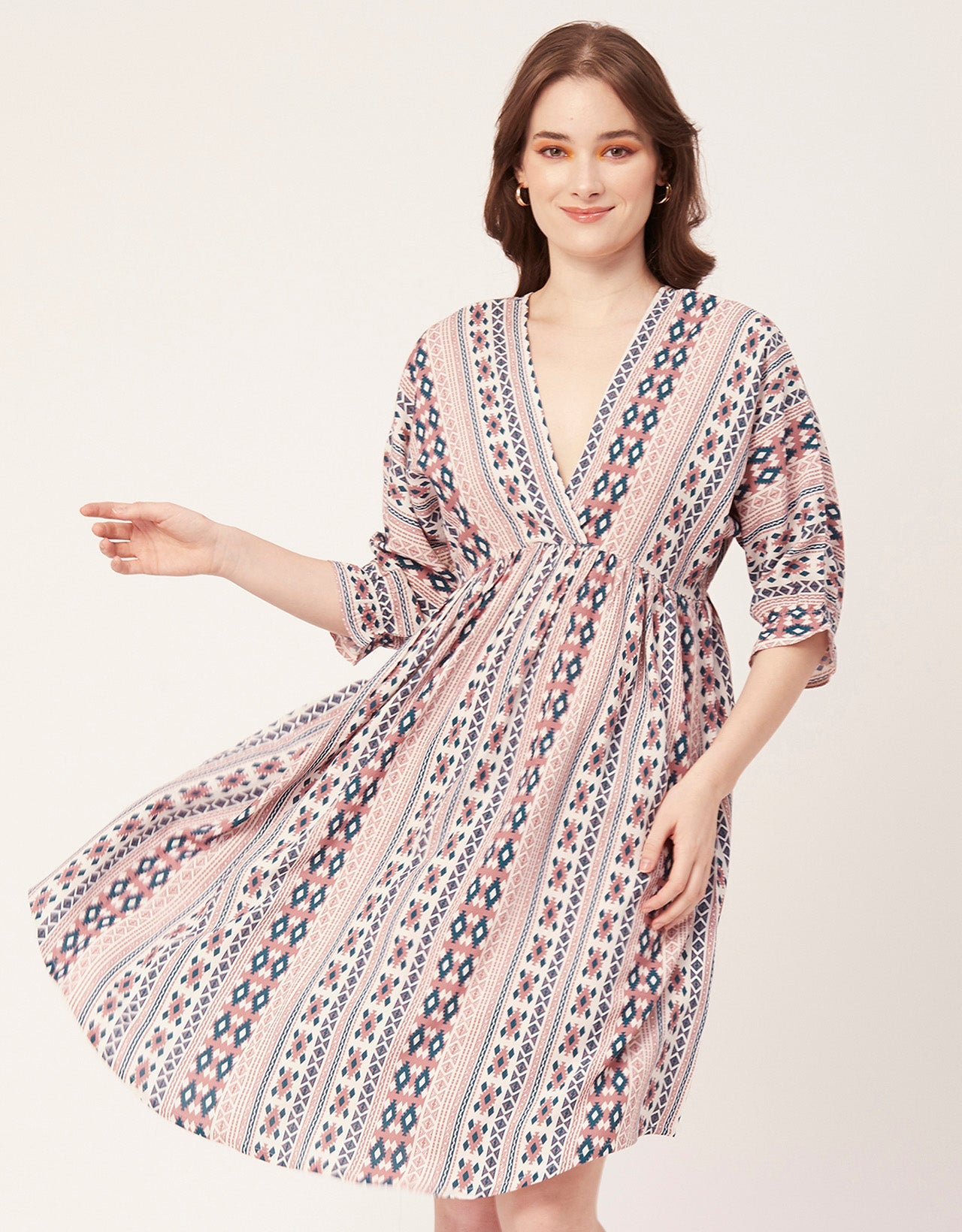 Quarter Sleeves Short Dress