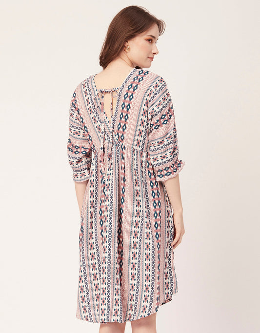 Quarter Sleeves Short Dress
