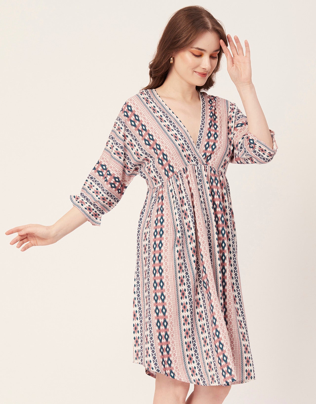 Quarter Sleeves Short Dress