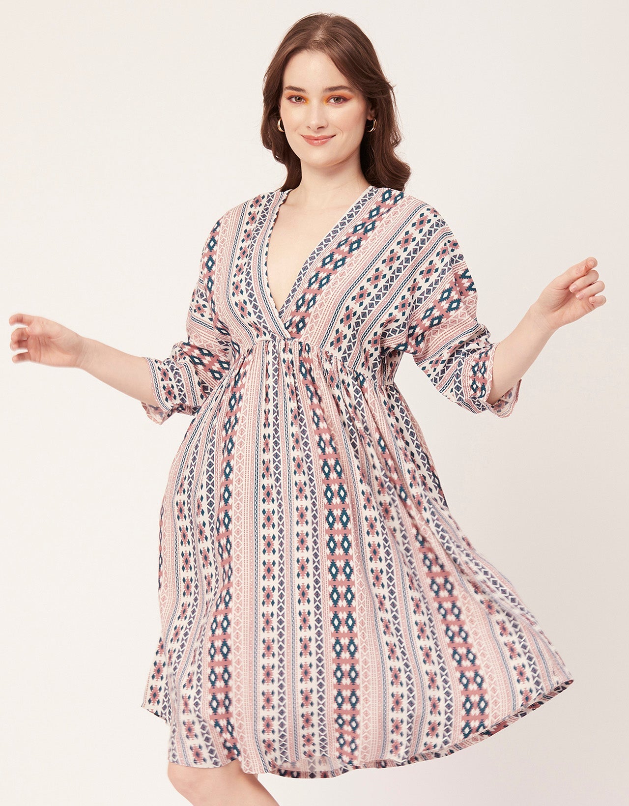 Quarter Sleeves Short Dress