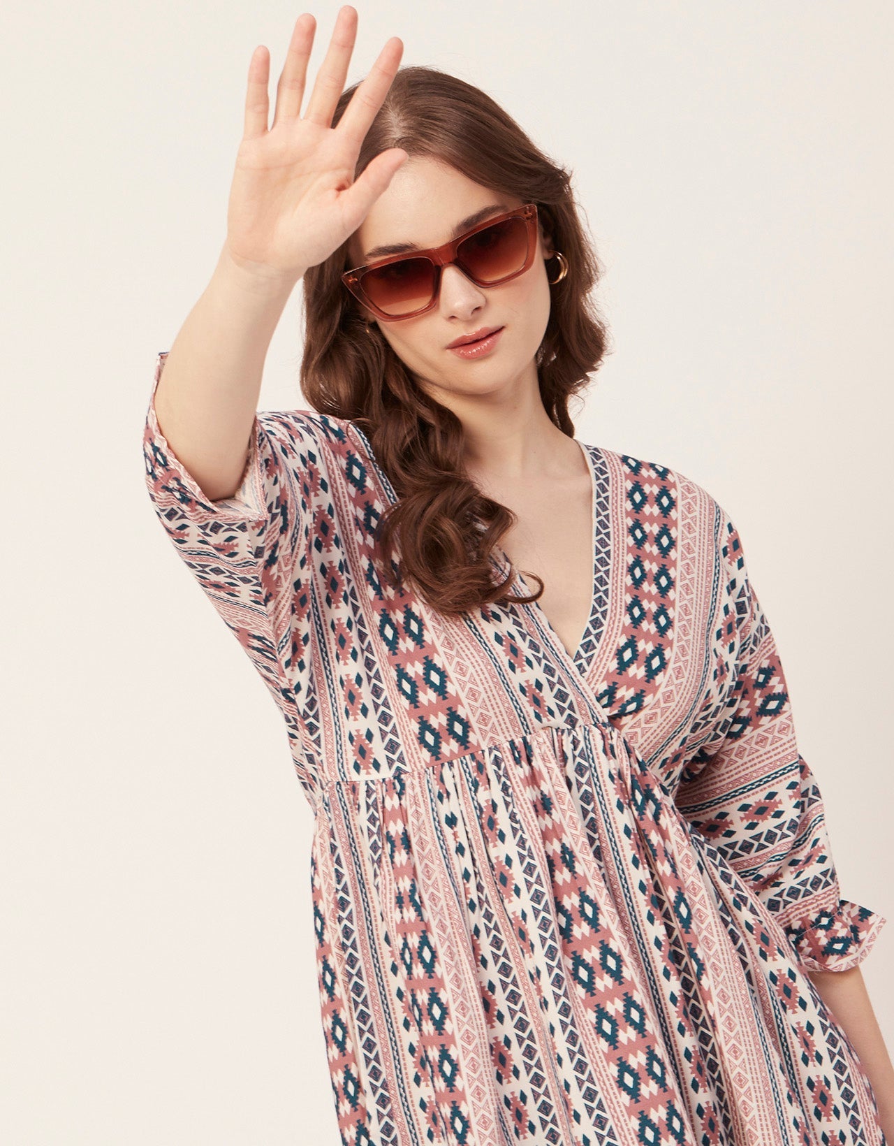 Quarter Sleeves Short Dress