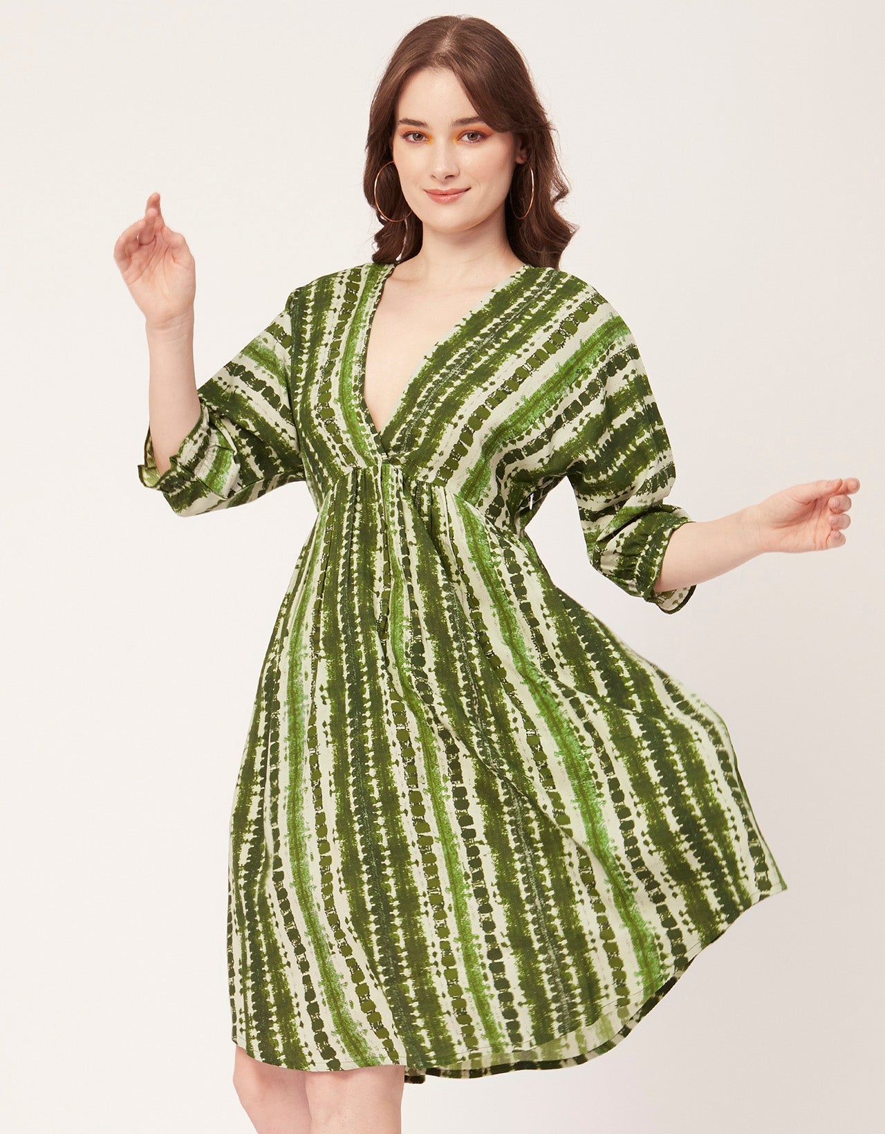 Quarter Sleeves Short Dress