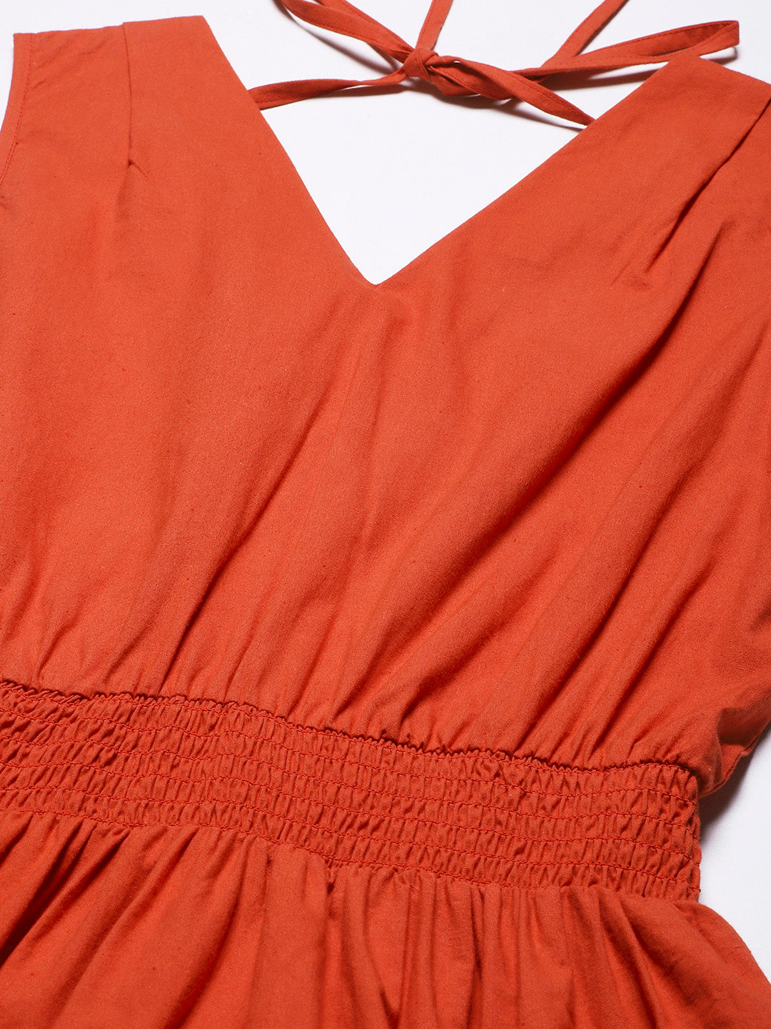 Solid Sleeveless Midi Dress