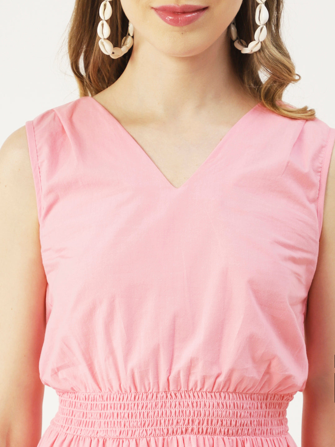 Solid Sleeveless Midi Dress