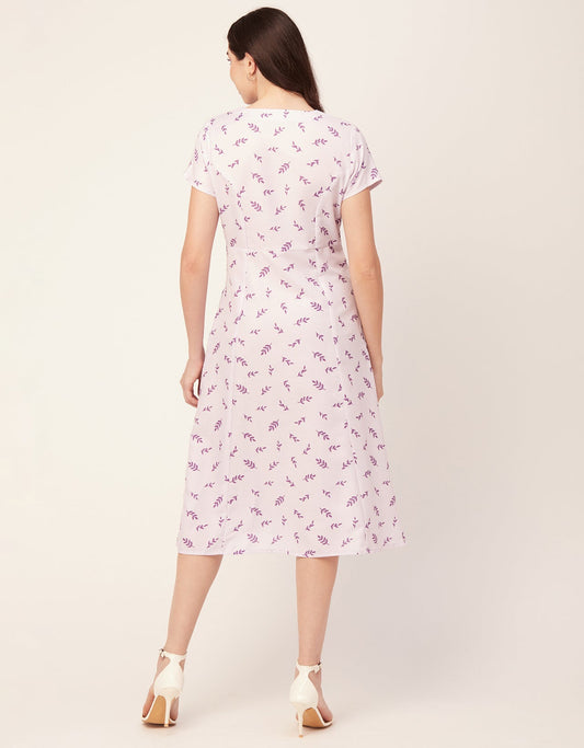 Printed Button Down Midi Dress