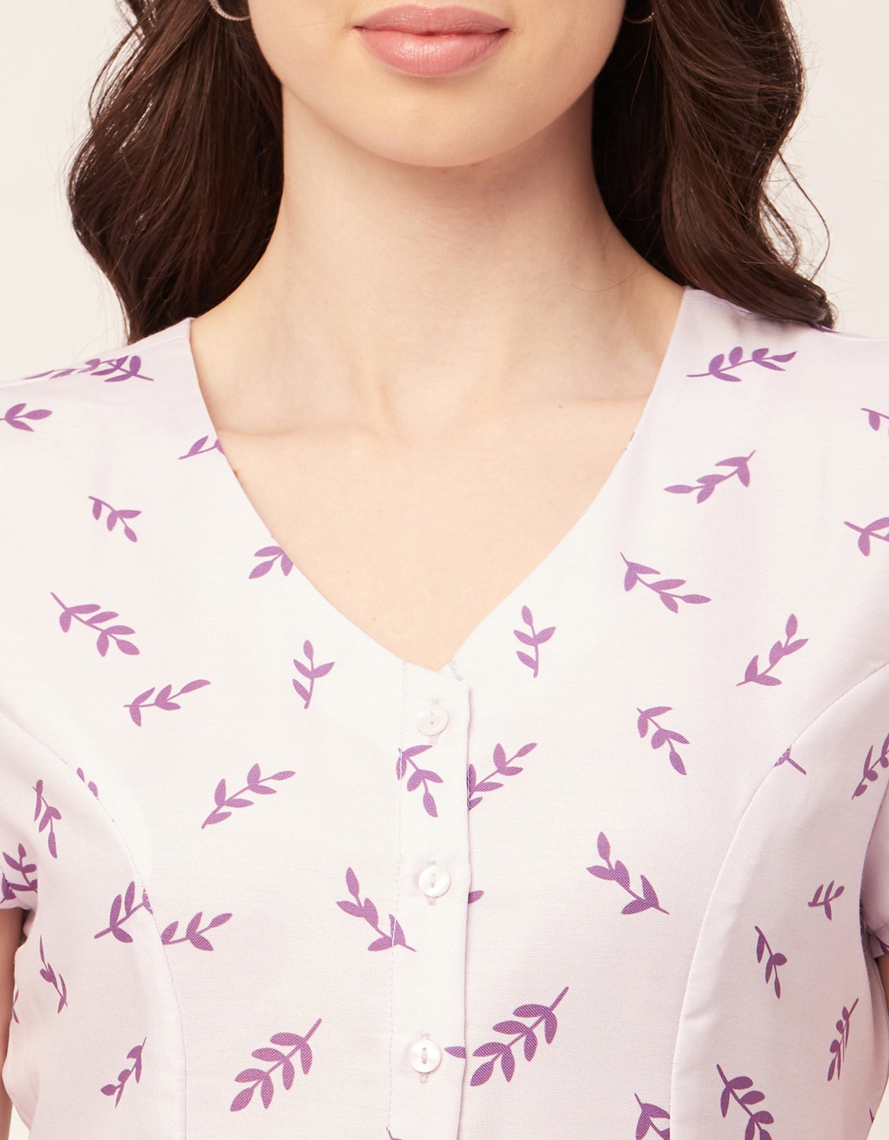 Printed Button Down Midi Dress