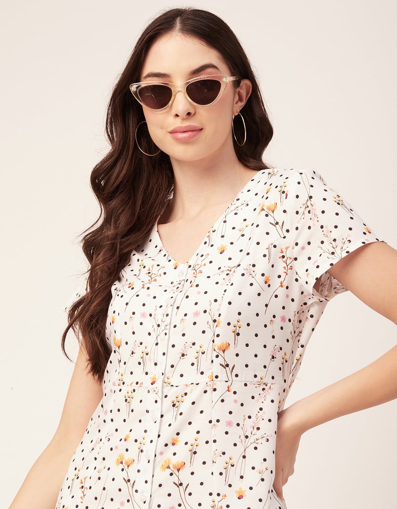 Printed Button Down Midi Dress