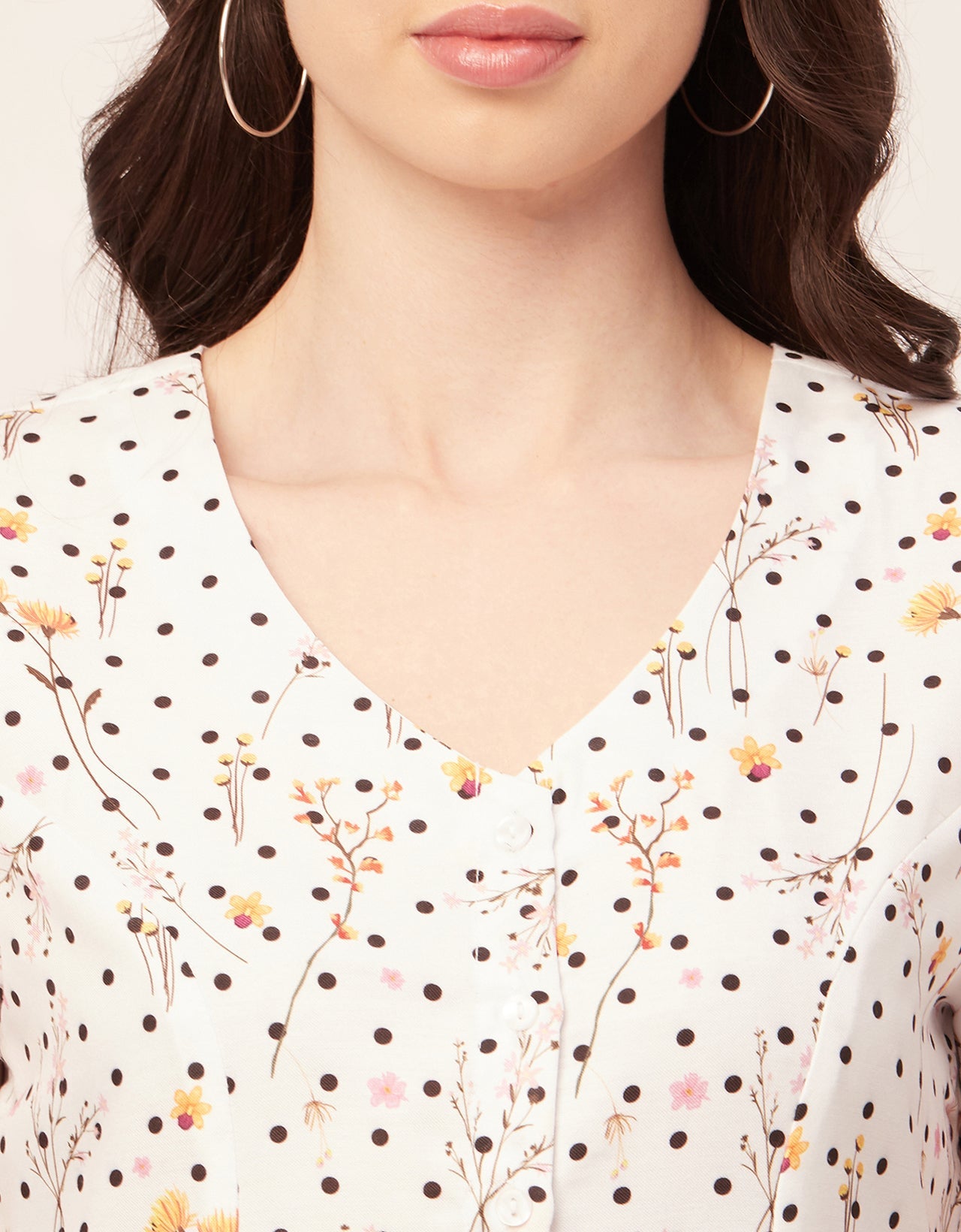 Printed Button Down Midi Dress
