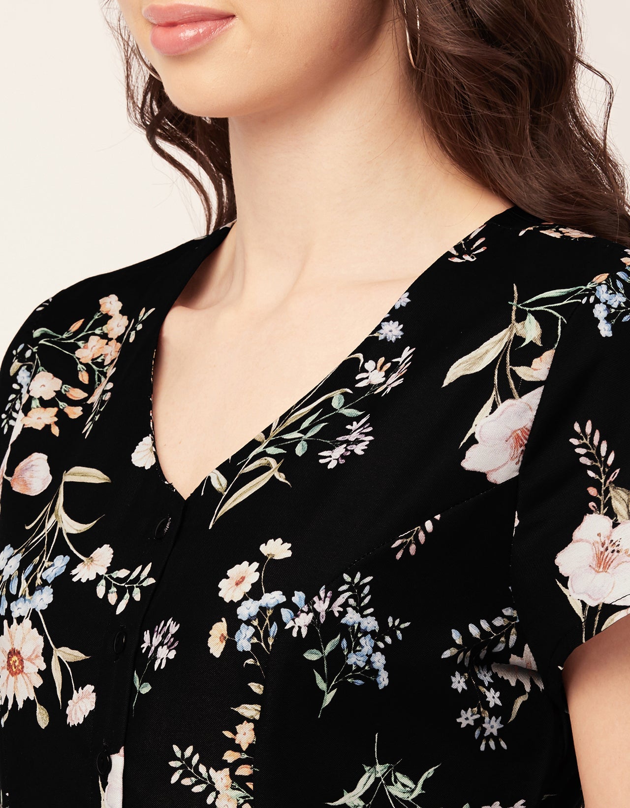 Printed Button Down Midi Dress