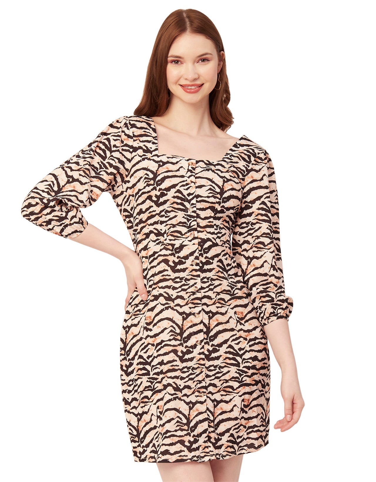 Short Button-Up Square Neck