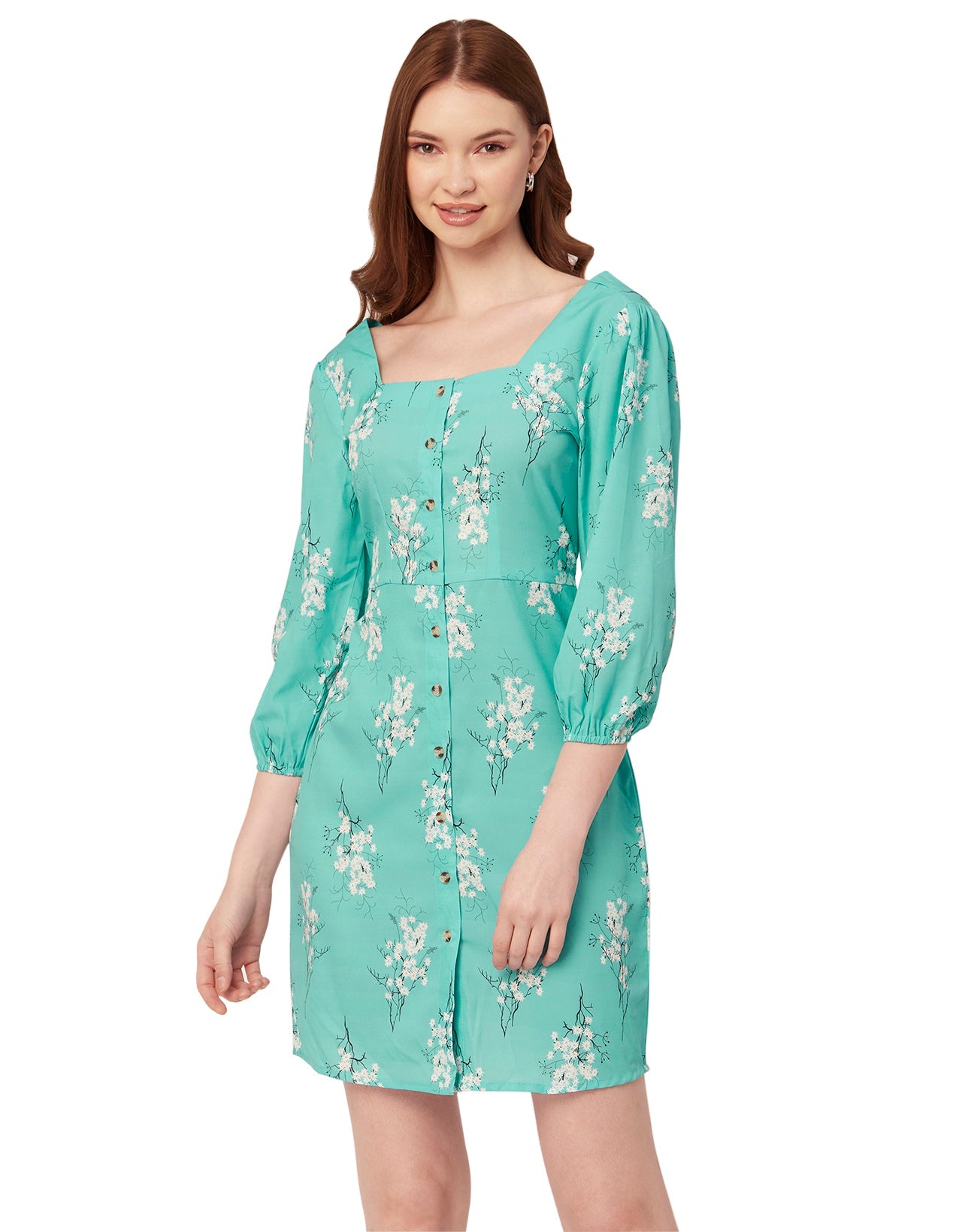 Short Button-Up Square Neck