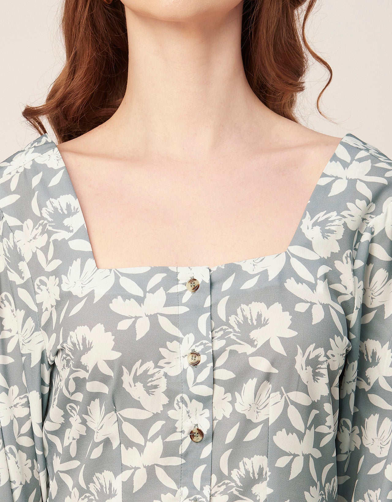 Short Button-Up Square Neck