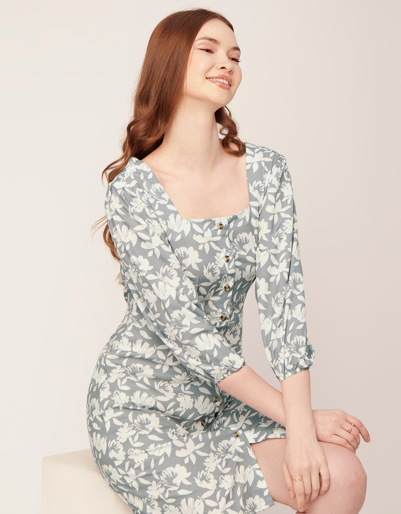 Short Button-Up Square Neck