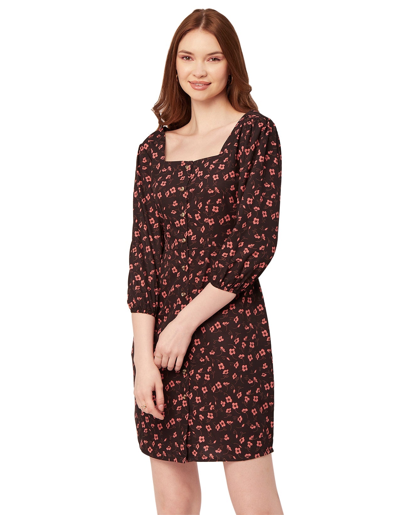 Short Button-Up Square Neck