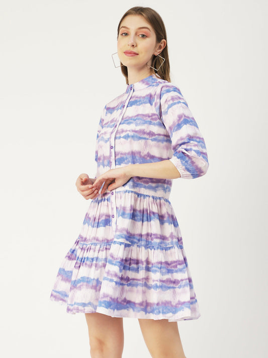 Cotton Button Down Resort Dress, Quarter Sleeve