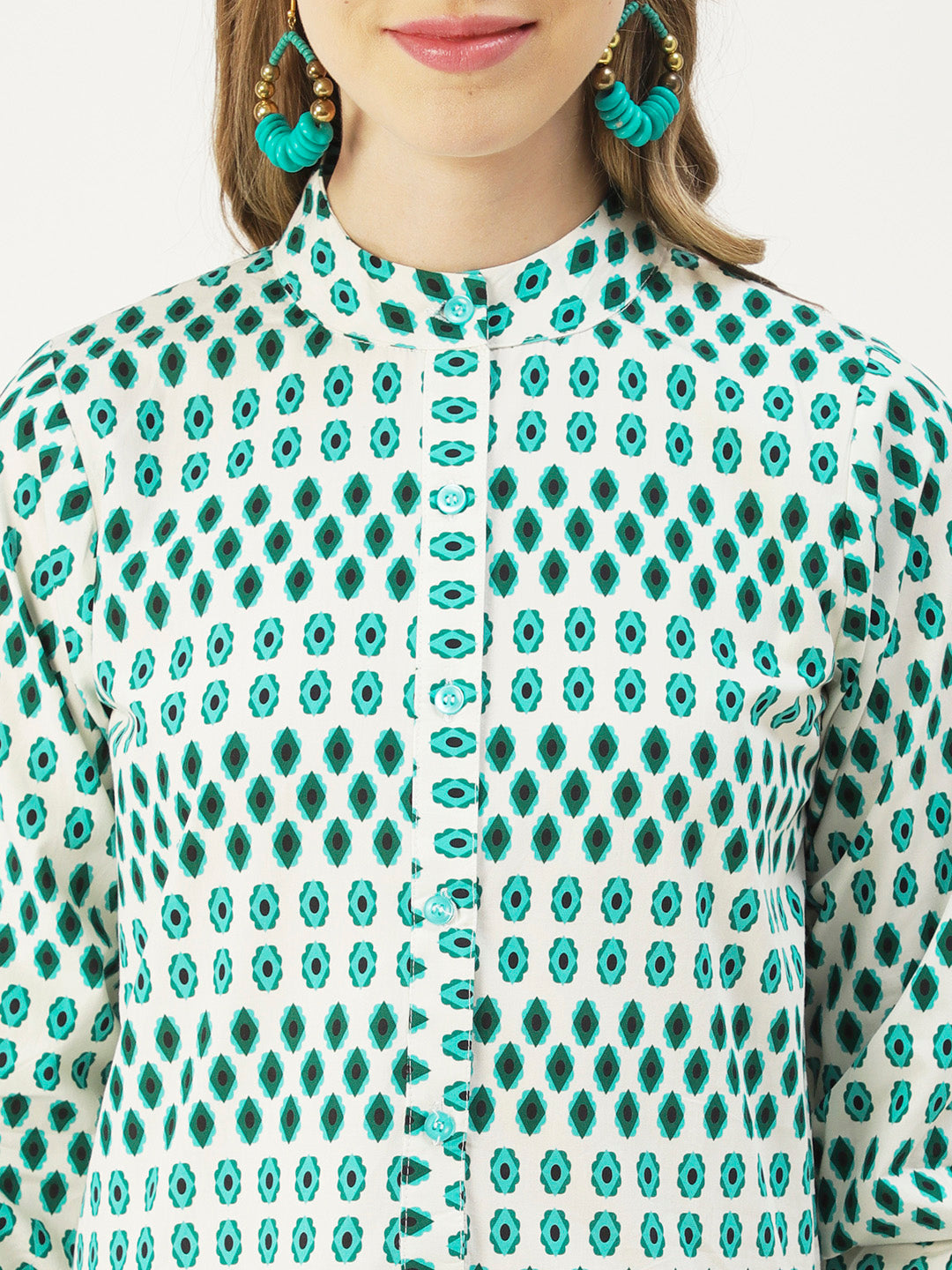 Cotton Button Down Resort Dress, Quarter Sleeve
