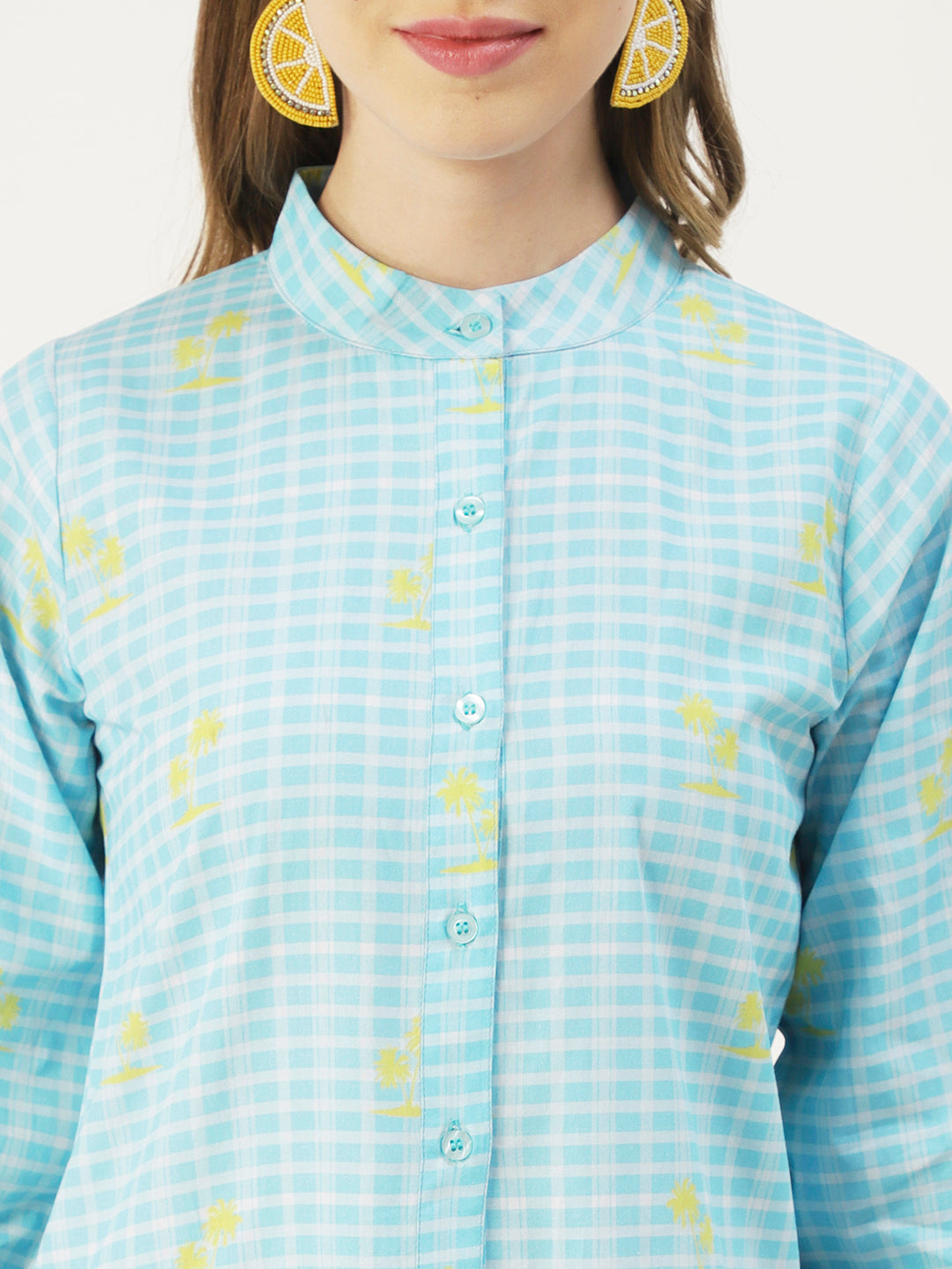 Cotton Button Down Resort Dress, Quarter Sleeve