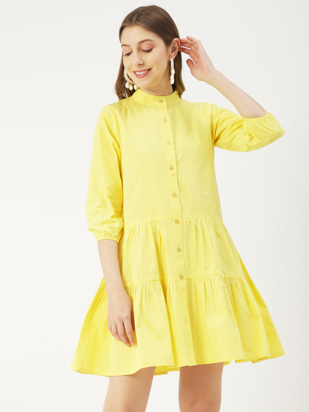 yellow shirt dress